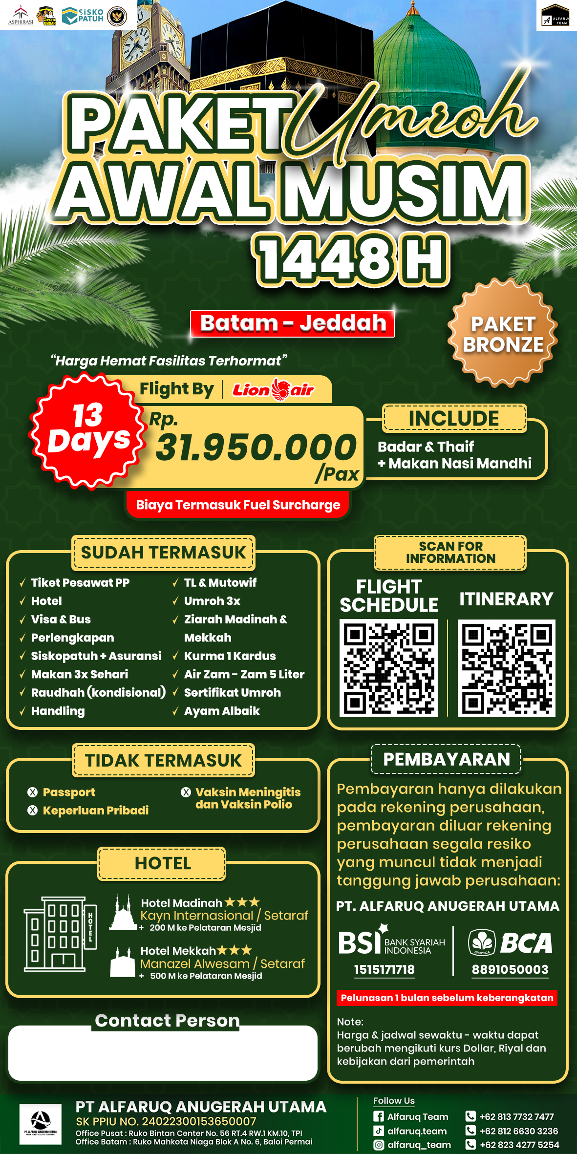 Paket PAKET BRONZE UMROH AWAL MUSIM 1448H